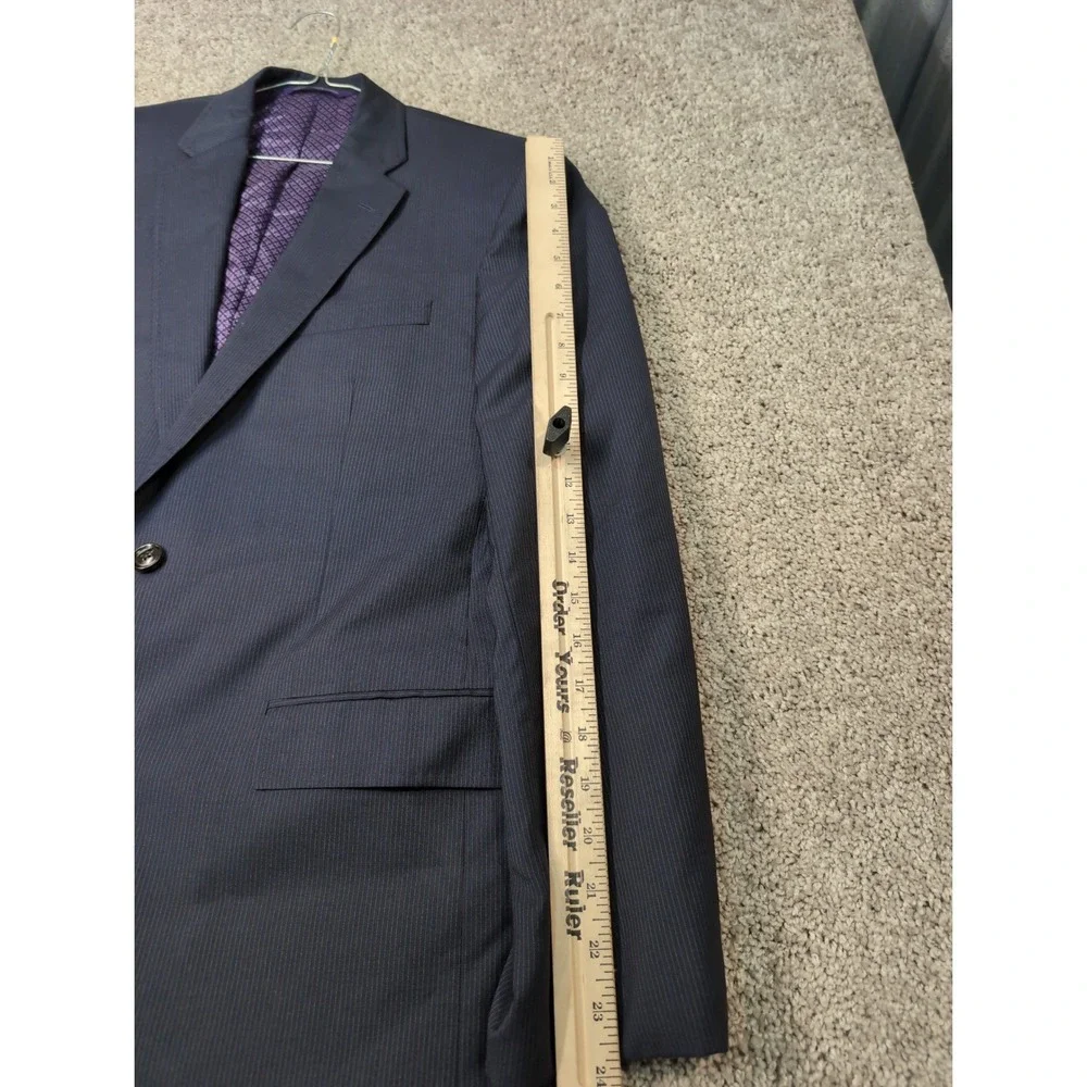 Ted Baker London Endurance Mens 42R Navy Blue Pinstripe 100% Wool Blazer TBA3121